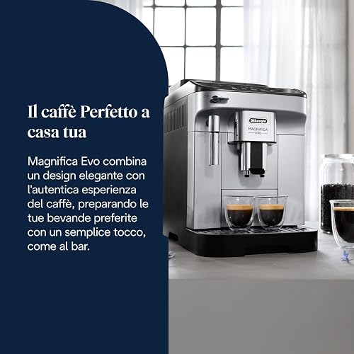 De'Longhi Magnifica Evo, Machine à Café et Cappucino avec Broyeur à Grains, ECAM292.33.SB, Argent [Exclusif Amazon] - 2