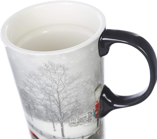 Miniatura 5 de Topadorn Tazas de cerámica de Navidad con caja de regalo, taza de café de porcelana con tapa a prueba de derrames para Navidad, camión de invierno