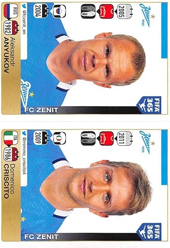 Miniatura 1 de 2015-16 Panini FIFA 365 Stickers Soccer #738-739 Aleksandr AnyukovDomenico Criscito Trading Card Sized Album Sticker
