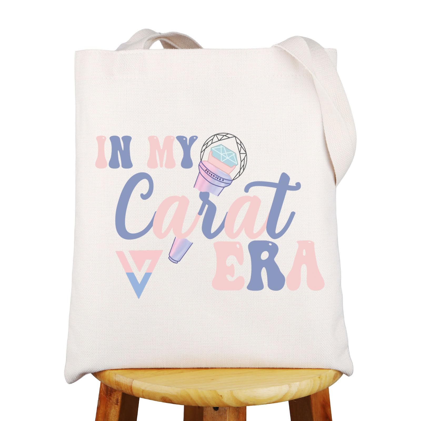 MYSOMYK-Pop Group Tote Bag K Pop 17 Band Merchandise In My Carat Era K Pop SVT Carat Shoulder Bag