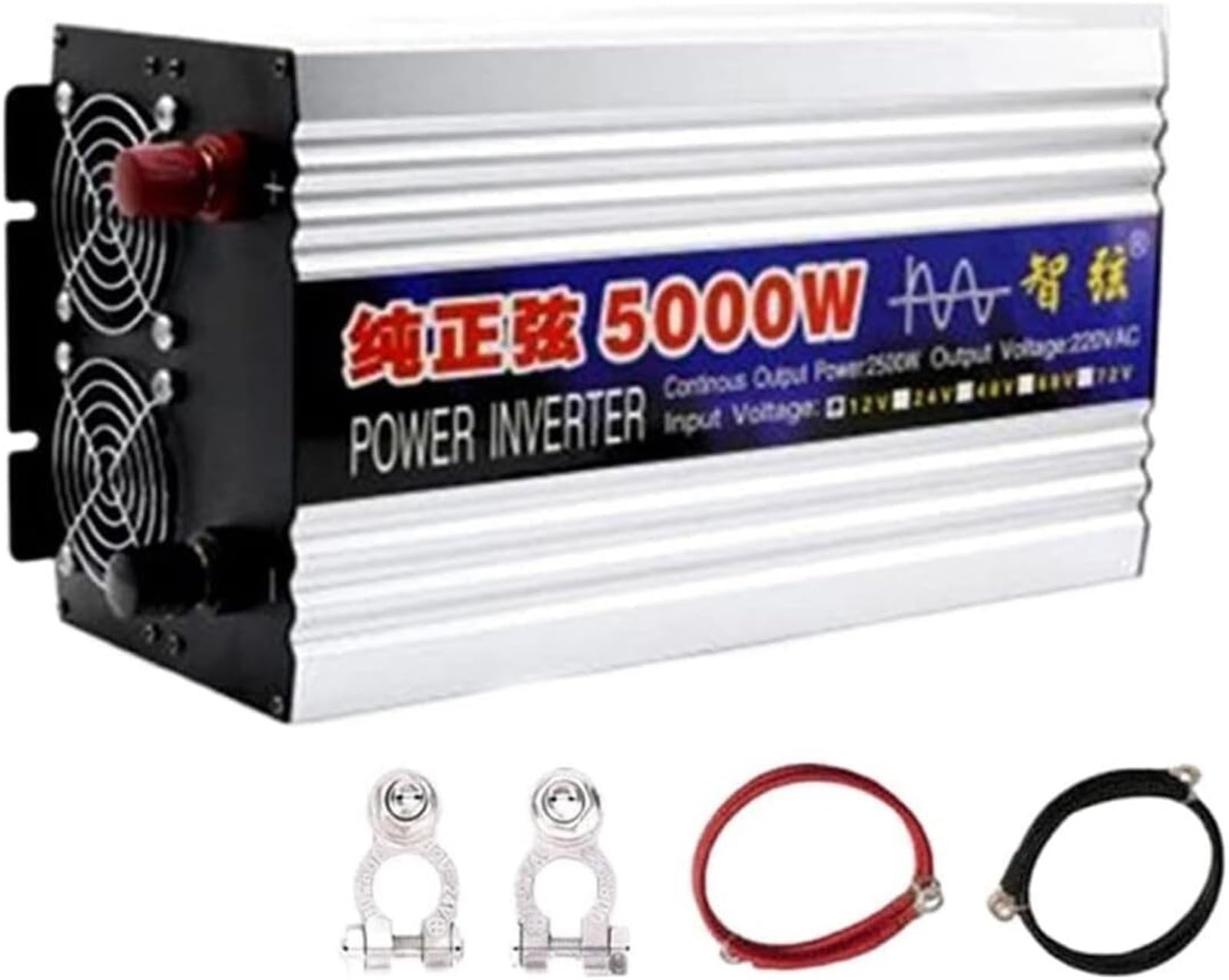 Inversor de Onda sinusoidal Pura 1000W 1600W 2000W 3000W 4000W 5000W 6000W 8000W 12V 24V 48V 60V 72V a 110V/220V/230V Transformador Corriente, Onda Inversor de Corriente camion(5000W,12Vto220V)