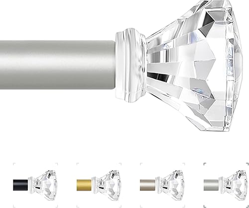 TVWOO Barras de cortina plateadas de 66 a 120 pulgadas, juego de barras de cortina ajustables de 34 pulgadas, modernas barras de cortina para