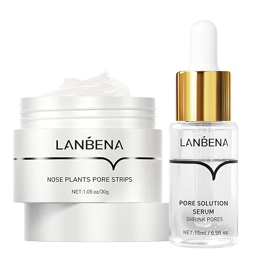 LANBENA Tiras de poros, removedor de cabezas negras de la cara, removedor de cabeza negra, suero minimizador de poros, minimizador de poros y