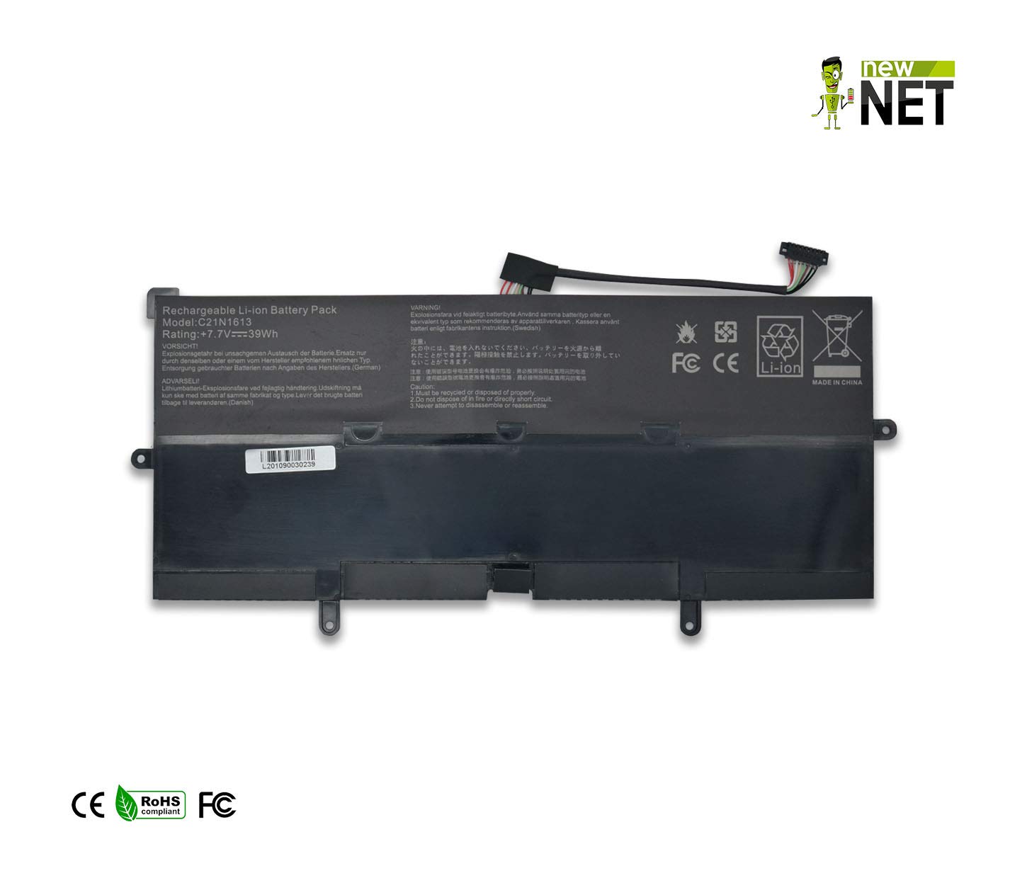 new net Batteria C21N1613 C21PQC5 0B200-02280000 Compatibile con Notebook ASUS Chromebook Flip C302CA-DHM3-G C302CA-GU010 C302CA-F6Y30 C302CA-GU001 C302CA-GU003 C302CA-DH75 [5085mAh]