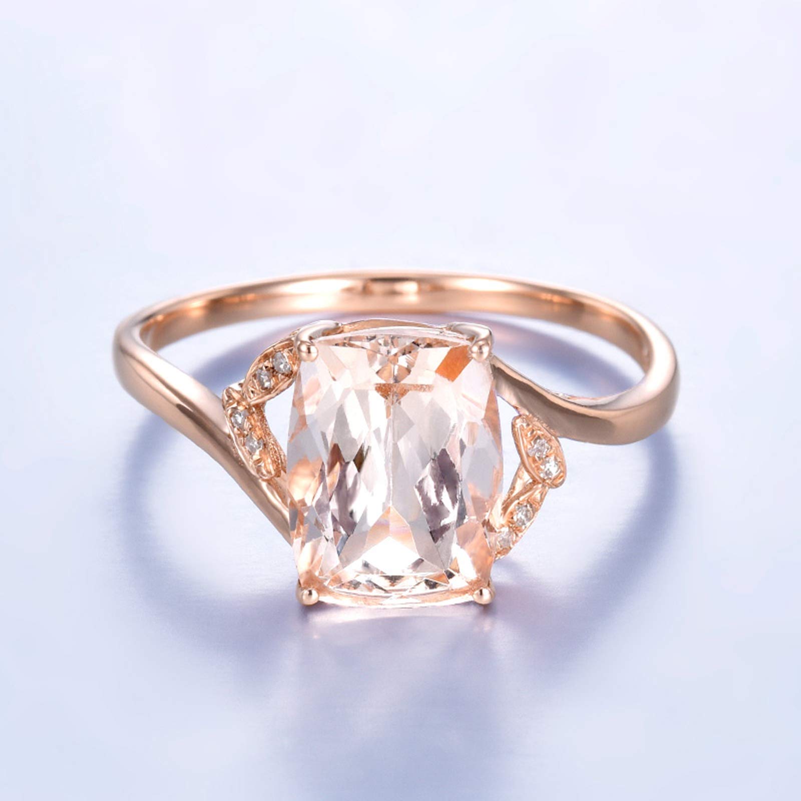 Beydodo Pierścionek zaręczynowy czerwone złoto 750 brylant duży Morganit 1,95 ct pierścionek ślubny różowe złoto z diamentami e 18 karatów (750) czerwone złoto, 57 (18.1), colore: różowy (Rosegold), cod. TLLWGZ6352