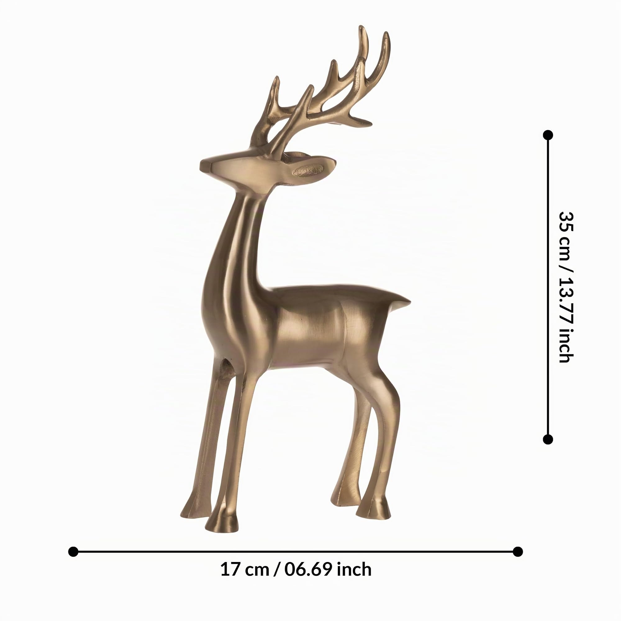 EGLO LIVING Deko Rentier Baligian, Weihnachtsdeko elegant | Tischdeko Weihnachten Wohnzimmer, Weihnachtsfigur Hirsch Reh, Metall in Gold, H 35 cm