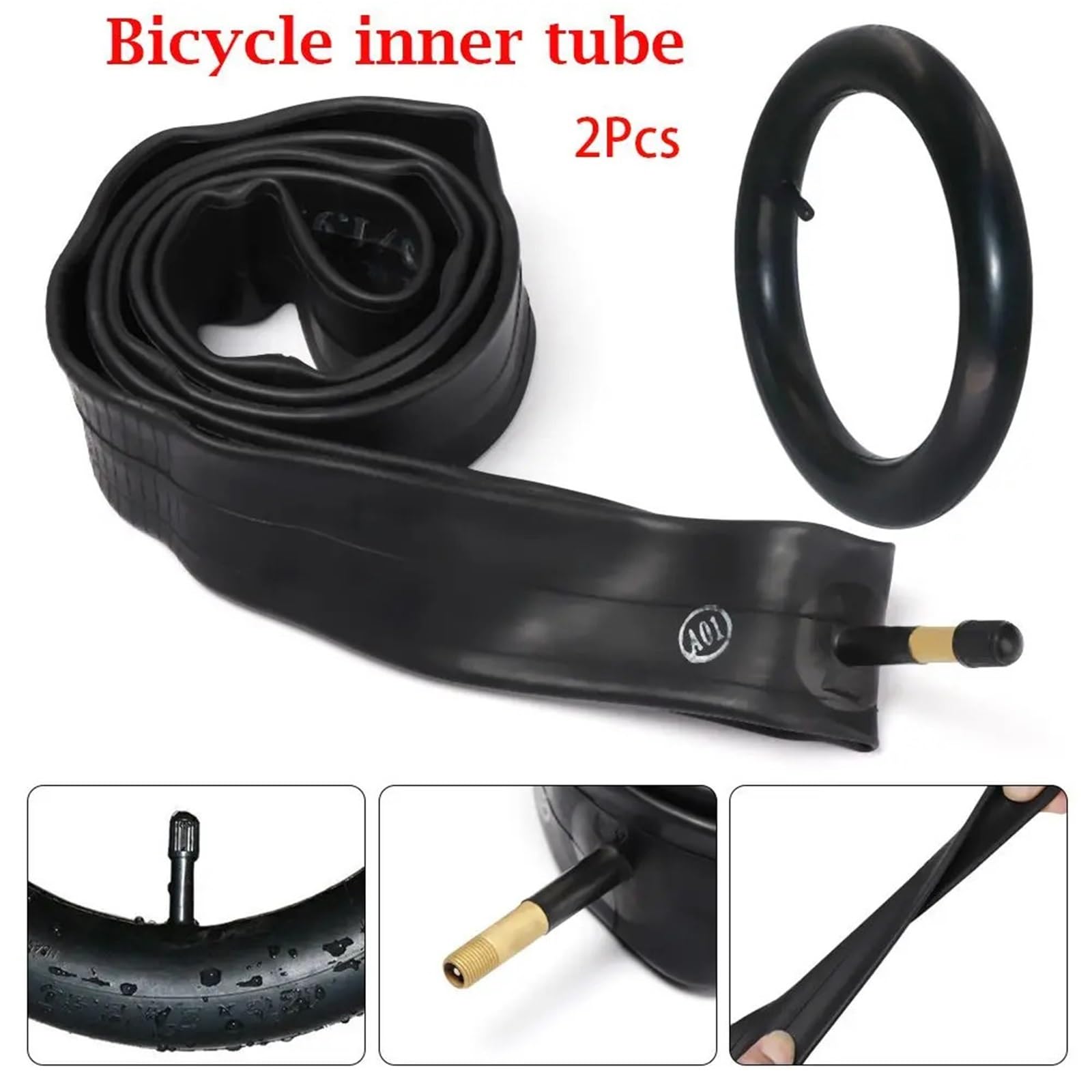 Dętka rowerowa, sportowa gumowa dętka, 12-20 cali trwała opona szosowa przydatna wentylowa górska