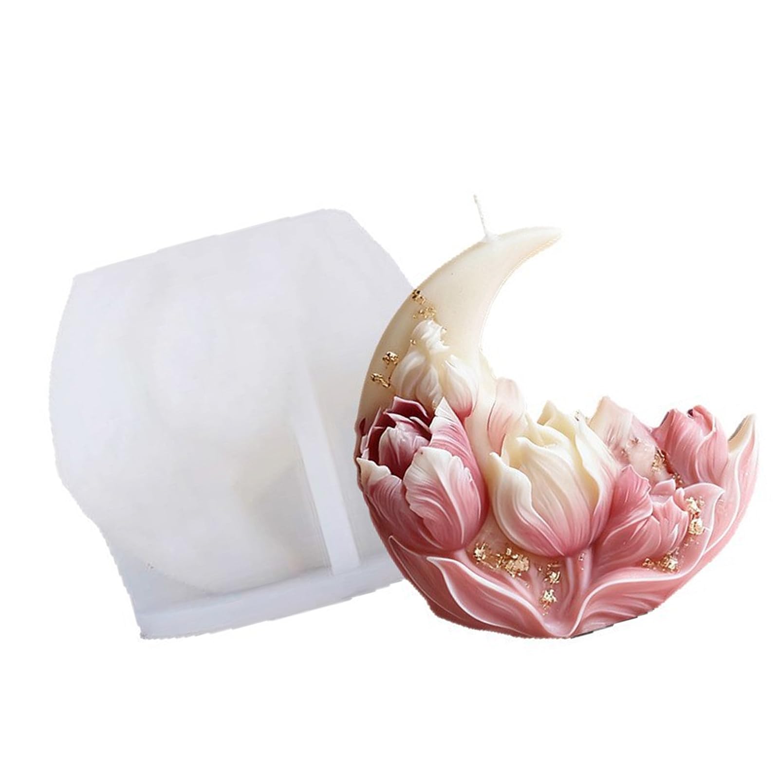 Food Grade Safe Silicone Elegant Crescents Tulips Design Home Making Easy Release Design Occasions Gifts for Grade Decorative Crescents Food Elegant Tulips Silicone Crafting Making Home Special Craft