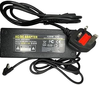 Multibao 12V 10A Power Supply Adapter, AC DC 12V 120W Power Adapter AC/DC Transformers Cord 5.5 x 2.5mm DC Power Plug Jack Connector For LED CCTV 3 Pin UK Plug