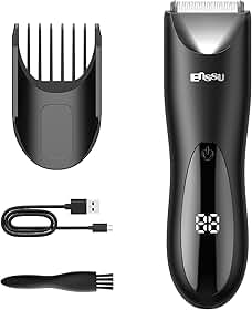 ENSSU Aparador De Pelos Corporais Para Homens - Máquina de Barbear com Lâmina Segura, Carregamento Rápido Barbeador Elétrico Para Testículos, Peito e Pelos Pubianos
