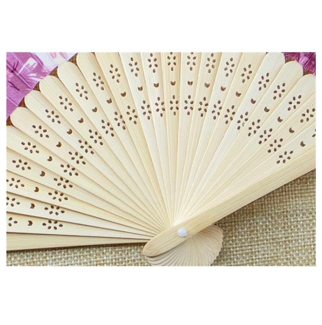 Abanico Plegable Abanico De Flores Mano Plegable Bambú Vintage Ventilador Sólido Fiesta Baile Chino para De Mano(A)