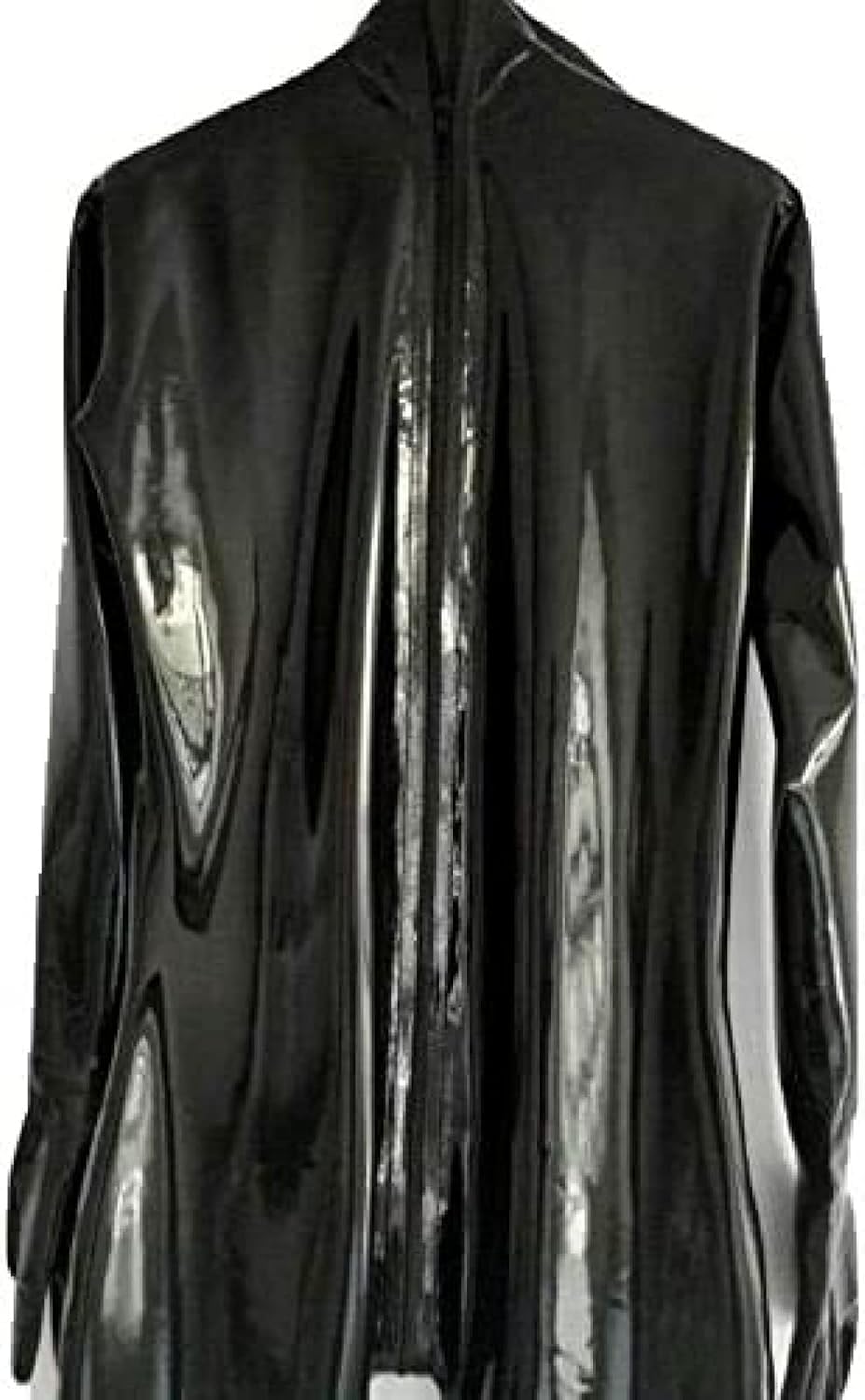 Full Cover Latex Catsuit Back Zipper Bodysuit Rubber Jumpsuit Club Wear Costume,Mens,X-Large