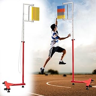 Floor Standing Vertical Tester, Adjustable Metal Vertical Jump Tester High Jump Training Equipment Training Aid, for Basketball/Volleyball/Badminton (Color : Yellow)