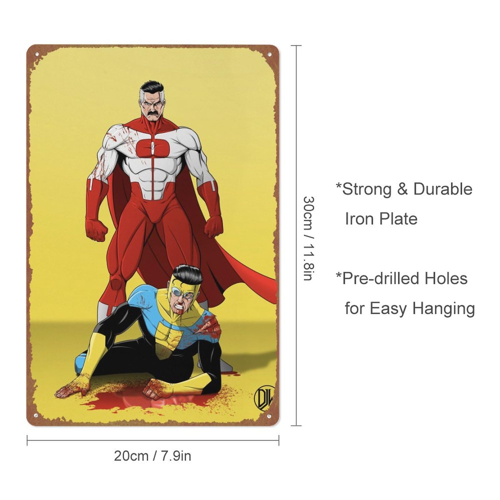 KIVYYB Retro Metal Sign - Omni Man vs Invincible - 12 X 8 INCH