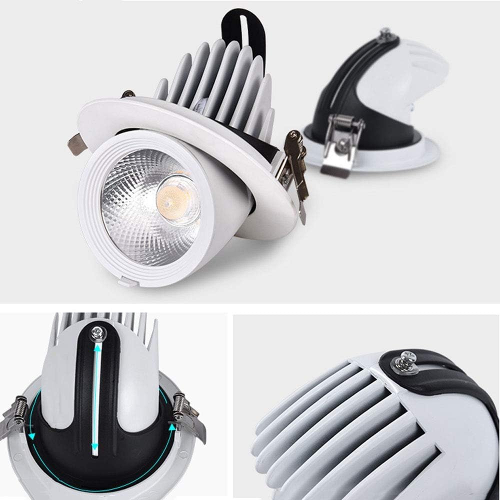 Downlight de interior Foco empotrable LED resistente, luz de techo empotrada, foco superbrillante de alta potencia, esquina de cocina, luz de panel ajustable, decoración del hogar, accesorios de ilumi