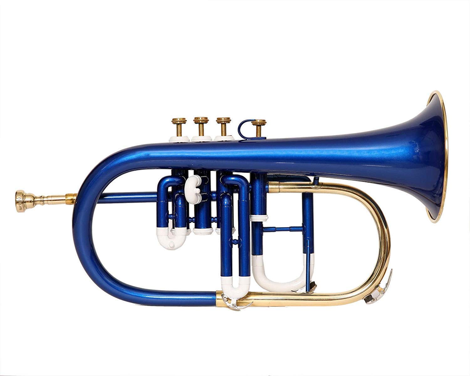 Flugel Horn 4 Válvula Bb Pitch Con Estuche Duro Libre Y Mp, Azul