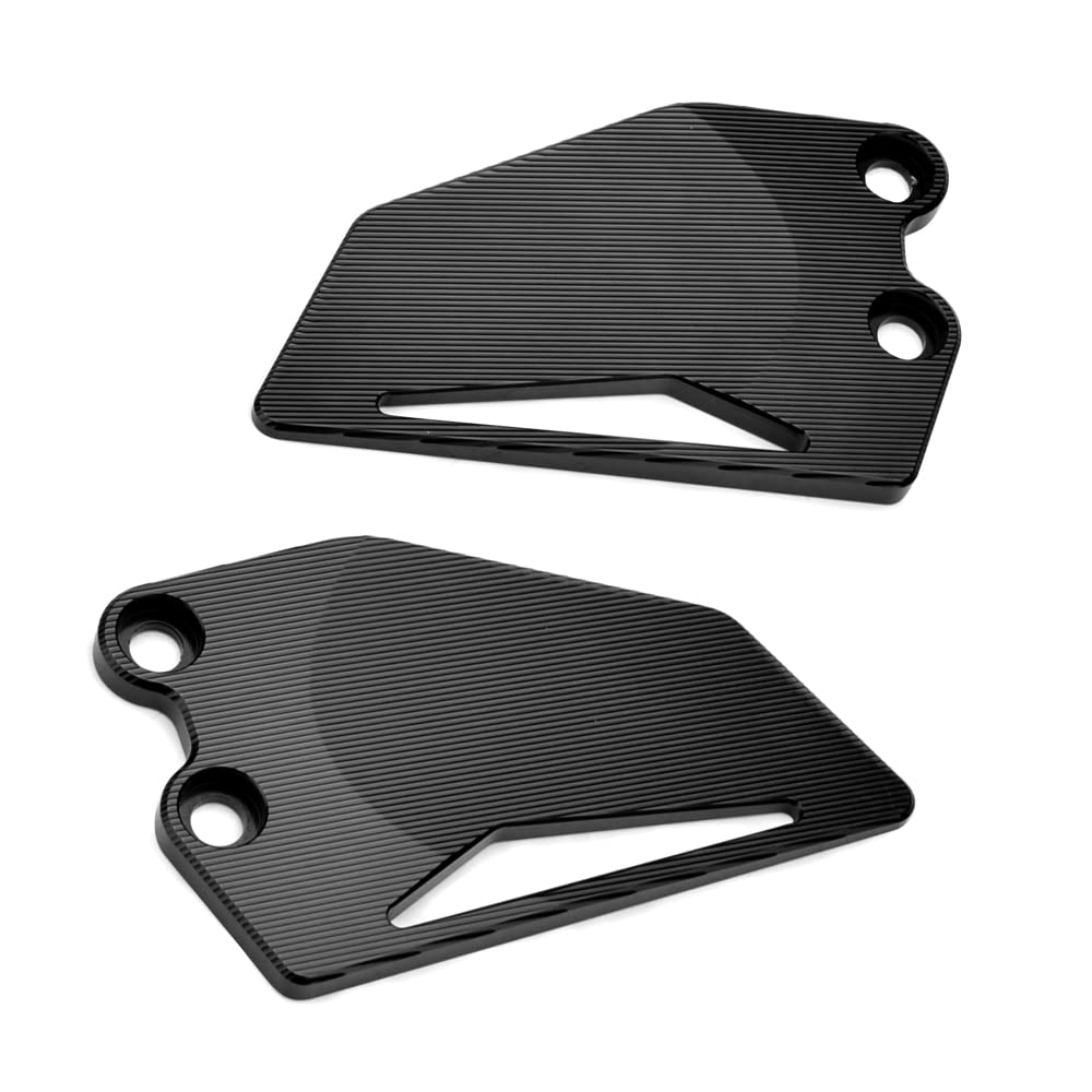 LEDISHUN Motorcycle Accessories Front Rear Foot Peg Footrest Heel Plates Guard Protector Compatible with KTM Duke 390, 250, 200, 125 (Black, Aluminium, Front, Rear)