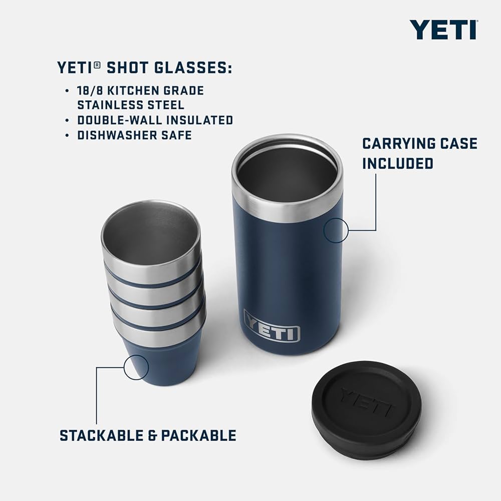 Amazon.com | YETI Shot Glasses with Carrying Case, Set of 4, Black