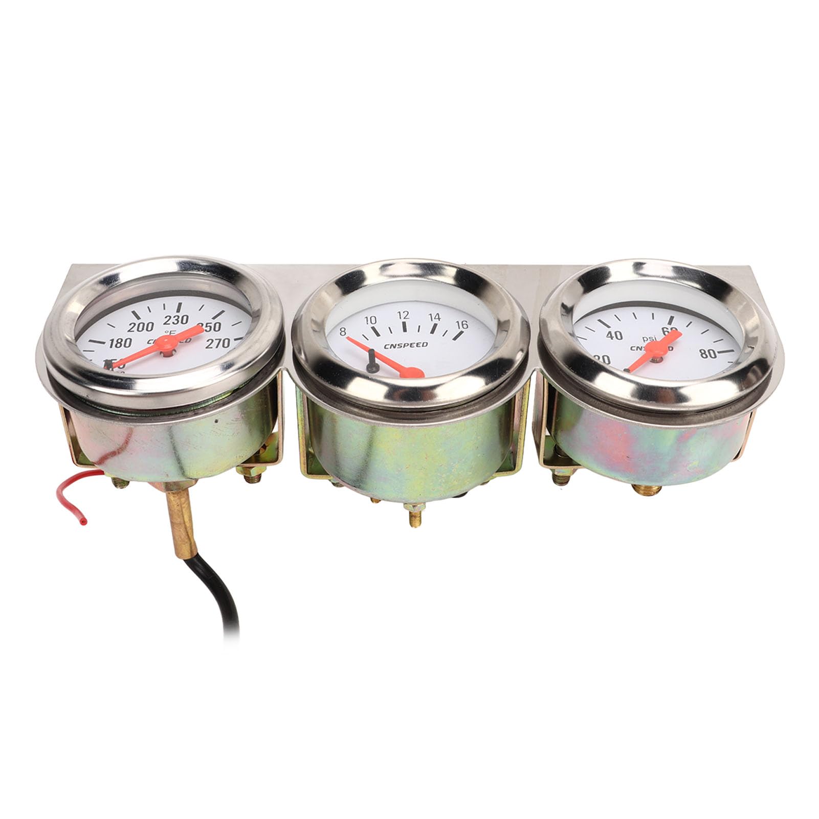 Medidor de Automóvil 3 en 1, Medidor Automático, Kit de Medidor Triple de 2 52 Mm, Esfera Blanca, Voltímetro de Temperatura de Agua y Presión de Aceite de 12 V, Medidor de
