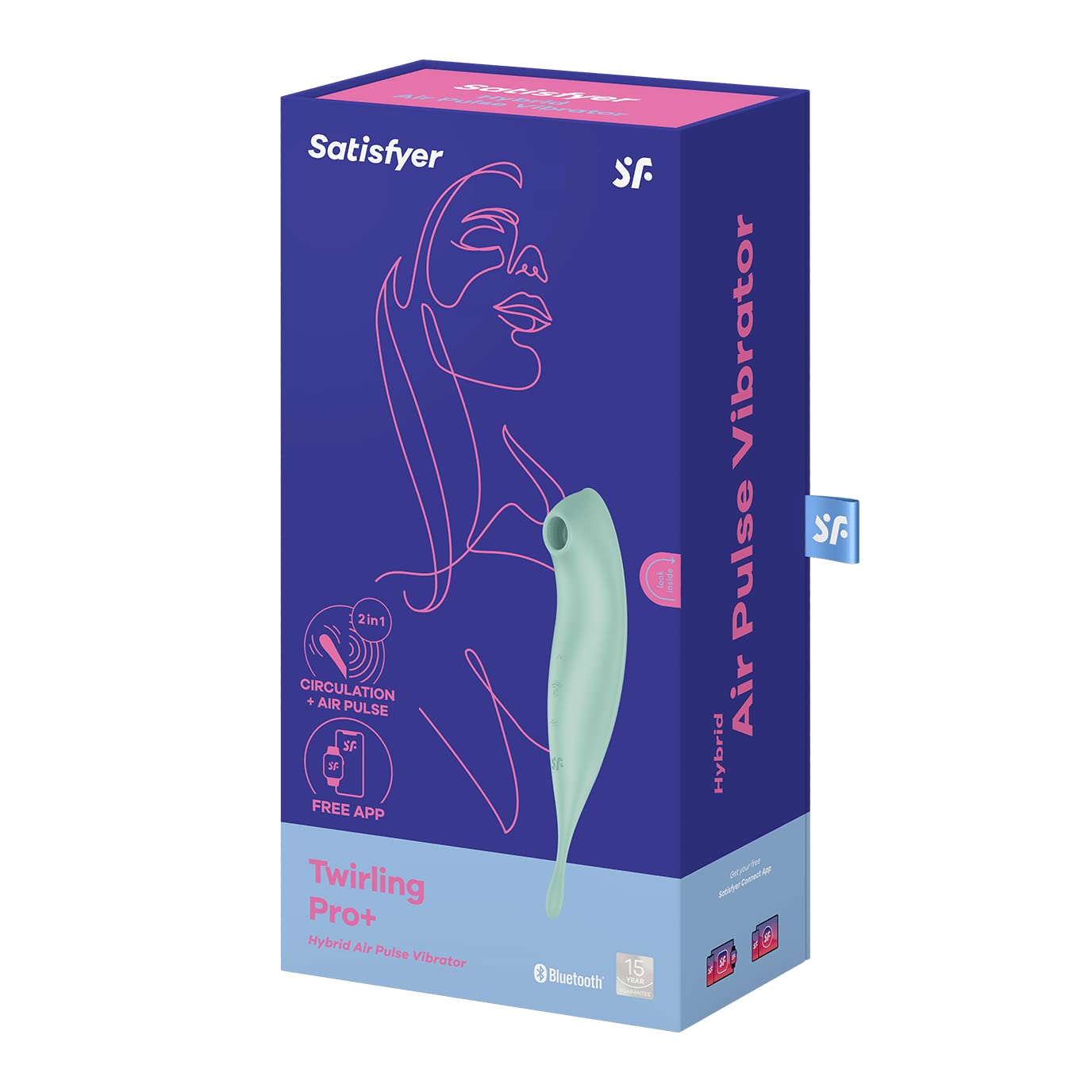 Satisfyer Twirling Pro Connect App Dildo Vibratore a Onde di Pressione | Sex Toys Clitorideo da Donna | Silicone delicato sul Corpo | Controllo Bluetooth e App | Silenzioso e Potente
