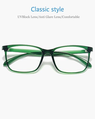 Miniatura 2 de ANRRI Gafas de bloqueo de luz azul, lentes antifatiga ocular, marco ligero, lentes verdes transparentes para hombresmujeres