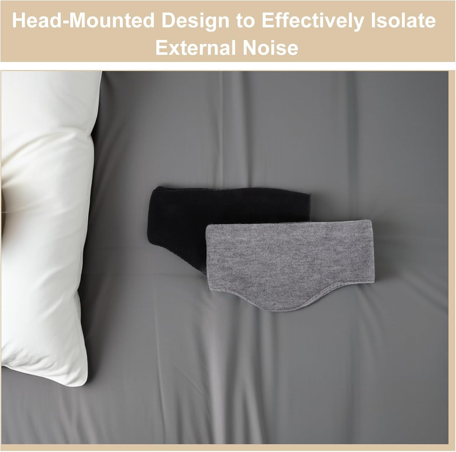 CALLARON Men's Warm Earmuffs Headband for Sleeping and Travel, Soft Yarn Material with Integrated Earmuffs, Cold Weather Protection, Classic Grey Style for Daily Use