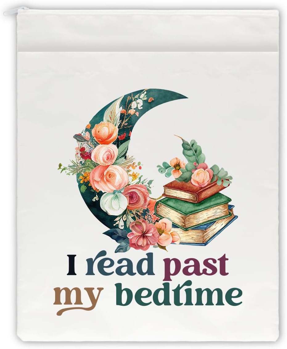 I Read Past My Bedtime White Washable Fabric Book Sleeve, Funny Floral Moon Book Cover Protector Gift for Book Lover, Book Reader Gift, Bookish Gift, Book Club Gift, Bookworm Librarian Gift I Read Past My Bedtime White Washable Fabric Book Sleeve, Funny Floral Moon Book Cover Protector Gift for Book Lover, Book Reader Gift, Bookish Gift, Book Club Gift, Bookworm Librarian Gift