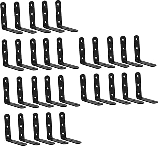 Mobestech Right Angle Bracket 30 pcs Angle Brackets Wood Bracket Corner Bracket Shelf Brackets Heavy Duty Shelf Stainless Steel