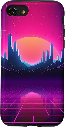 Miniatura 17 de Funda para iPhone 15 Synthwave City Retrowave 80s Vaporwave