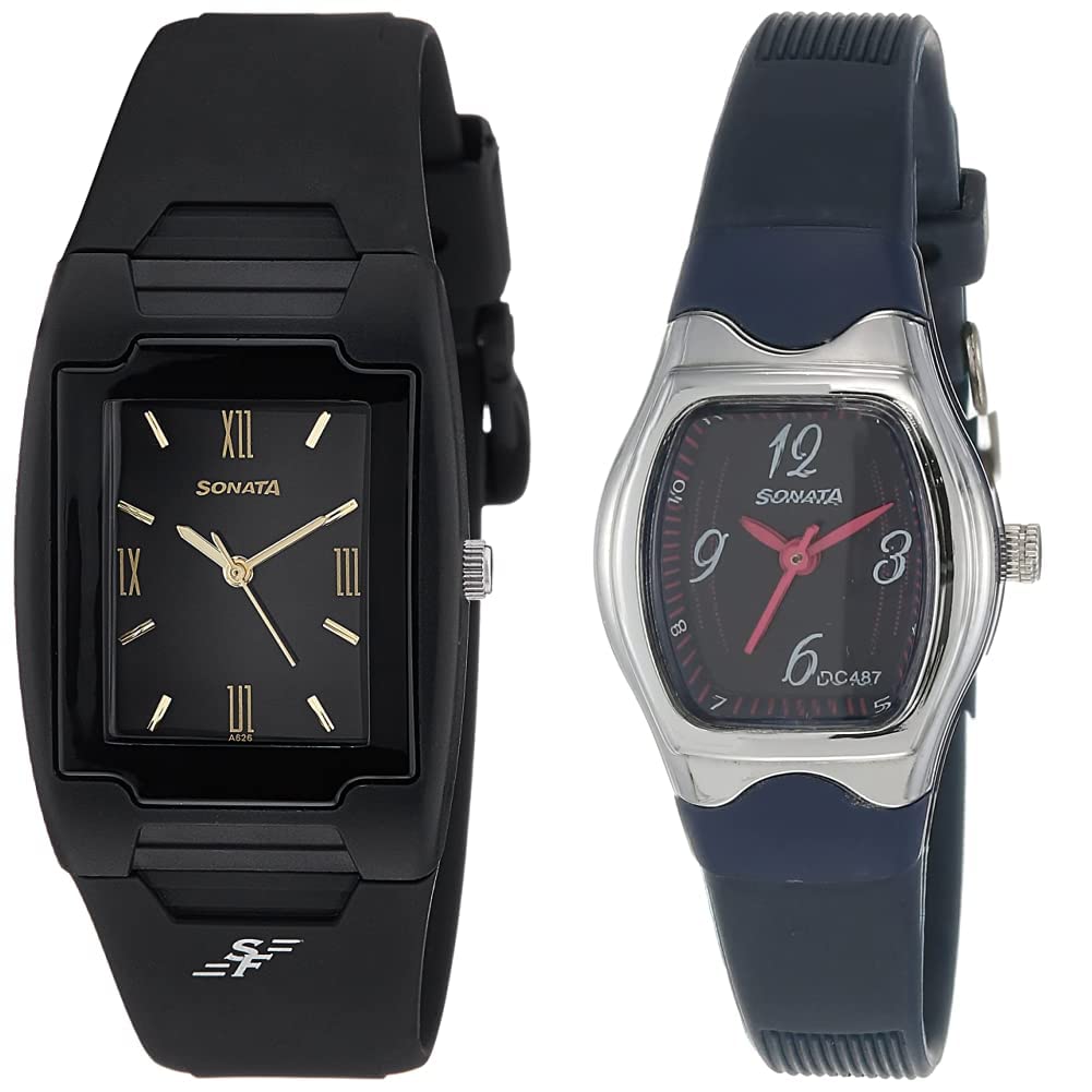 Sonata Men Leather Analog Black Dial & Blue Dial (Nj7920Pp13C + Nj8989Pp04C) | Rakshabandhan Gifts, Band Color-Assorted (B07N36KL8D) Amazon Price History, Amazon Price Tracker