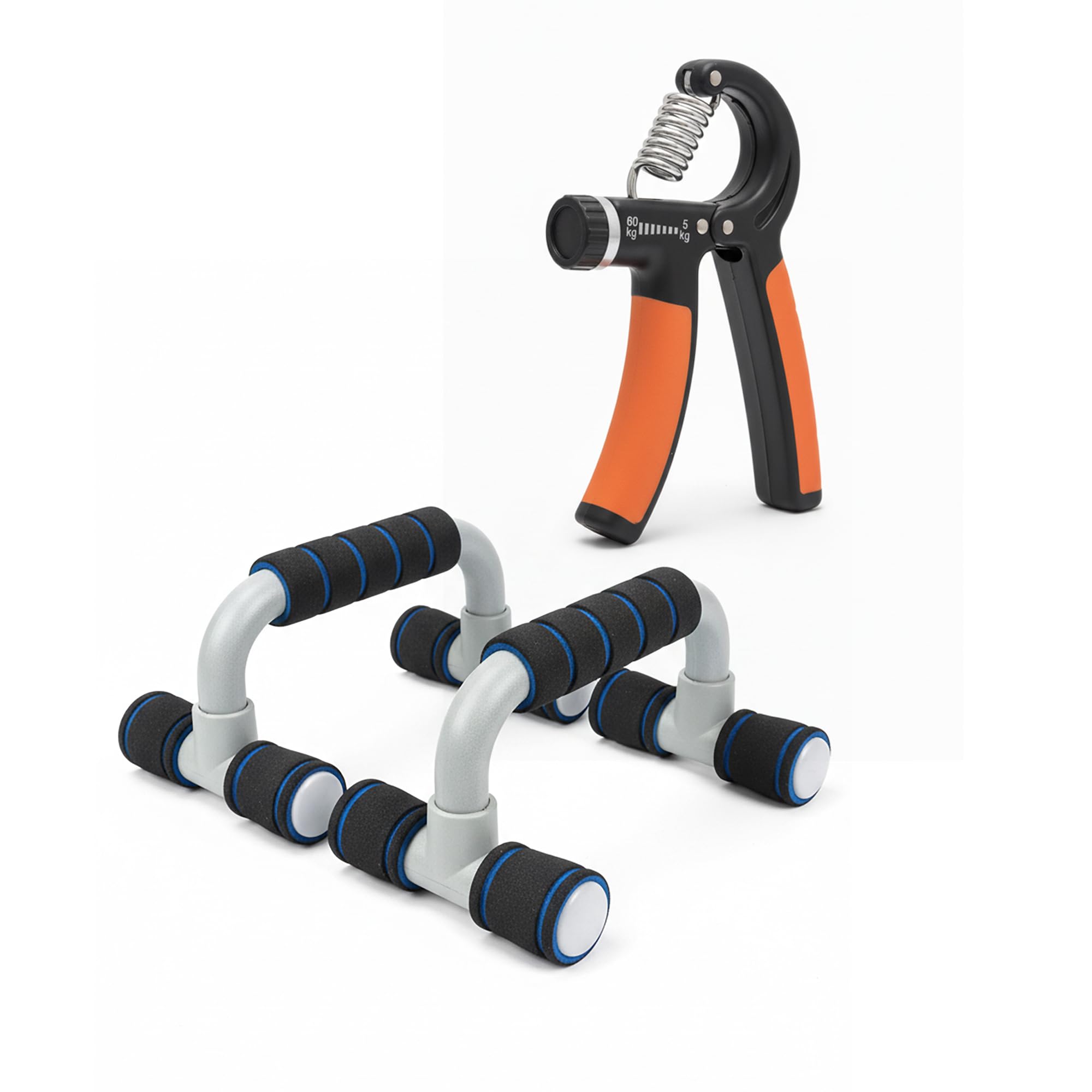 Home Workout Kit Push Up Bars with Adjustable Hand Grip Strengthener | Non Slip Foam Handles, Heavy Duty Upper Body Exercise Equipment for Chest, Arms, Shoulders & Fitness Training at Home Gym-image-48