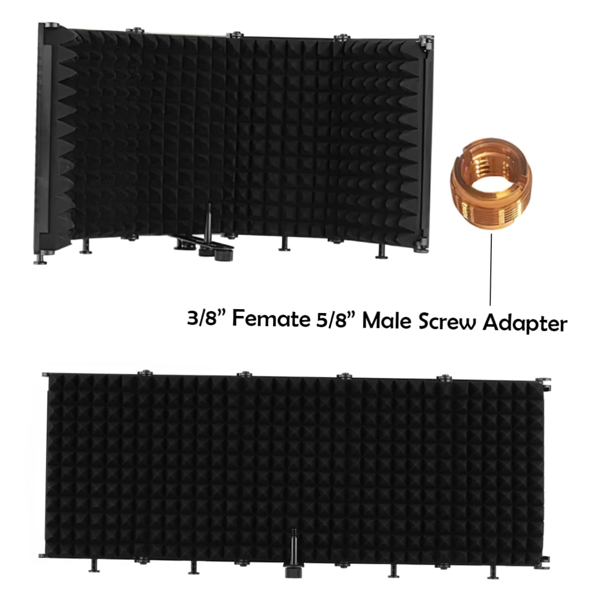 Artibetter Protector Ángulos Ajustables de Aislamiento para Micrófono de Grabación en Abs Plegable y Espuma de Estudio para Podcasting y Recording