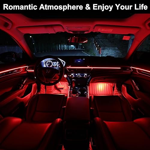 Miniatura 2 de Luces LED de cable electroluminiscente para interior de automóvil, LEDCARE con luces de neón con borde de costura de 1564" (6 mm), para automóvil,