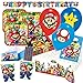 Amscan/spielum 68-teiliges Party-Set Super Mario - Teller klein Becher Servietten Tischdecke Girlande Partytüten Einladungen Trinkhalme Luftballons für 8 Kinder