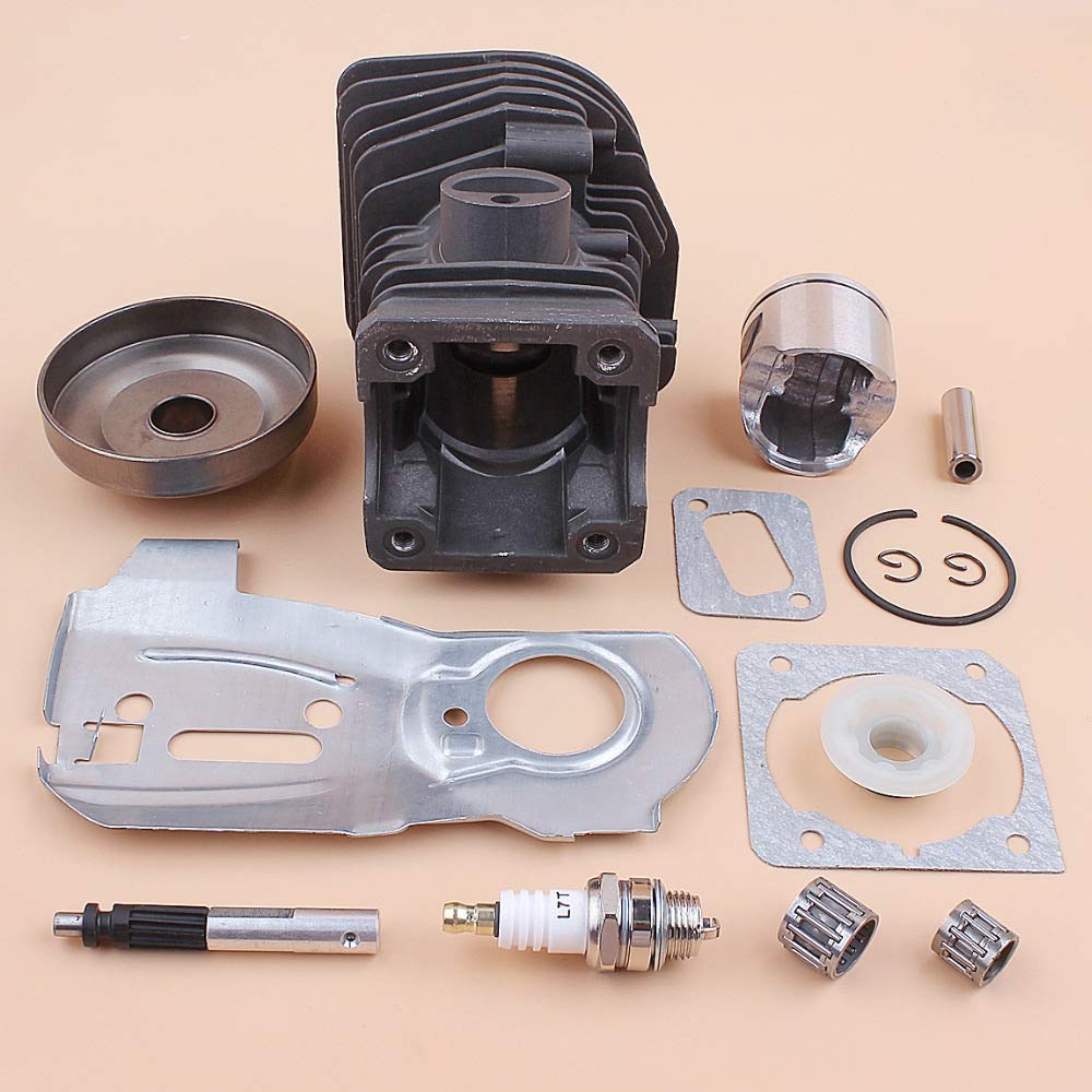 Tiempo Beixi Teniendo 42mm Cilindro Pistón Cilindro del Embrague Bomba de Aceite Kit Placa Compatible con Husqvarna 340 345 Motosierra Motor Conjunto de Motor de Alta Tipo