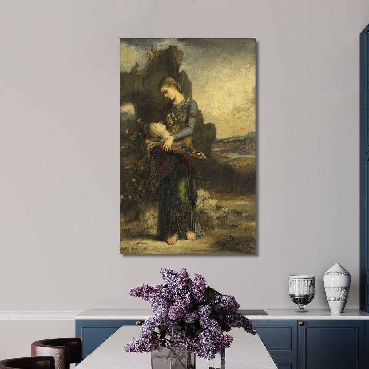 CheQuadro! Orfeo Gustave Moreau, gmr26 quadro stampa su tela, arte moderna, fine art, arredo parete, decorazione casa, pronto da appendere 75x45 cm