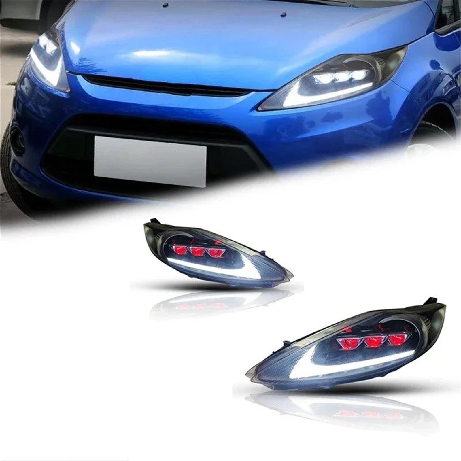 Faro Anteriore per Fiesta 2009-2012, proiettore, Luce Diurna, Accessori per Auto, luci per Auto, Gruppo Ottico Anteriore (fari/Una Coppia)