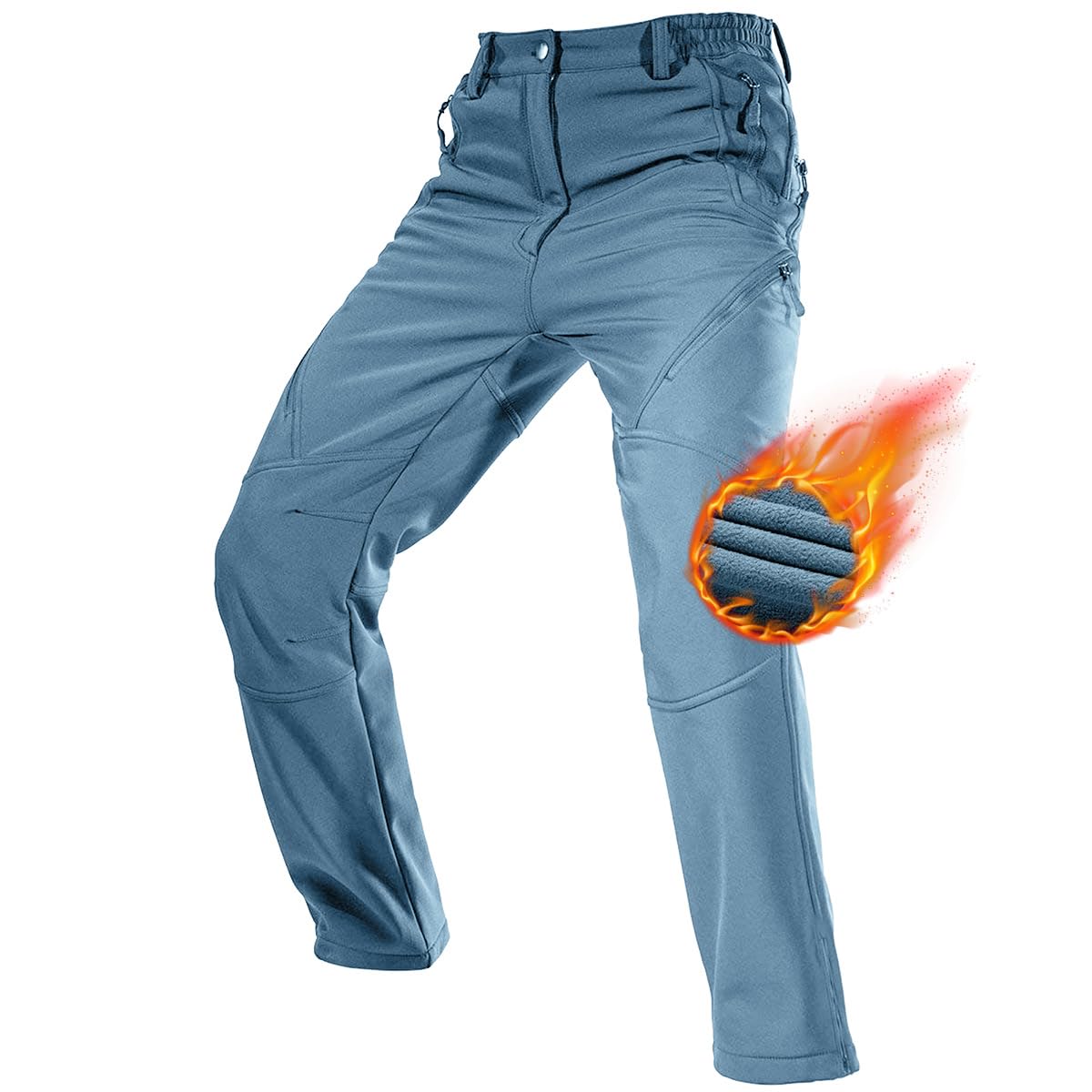 Pantaloni da Passeggio Impermeabili da Uomo Pantaloni Foderati in Pile Pantaloni Termici Invernali da Sci Escursionismo all'aperto Pantaloni Tattici Pantaloni in Softshell