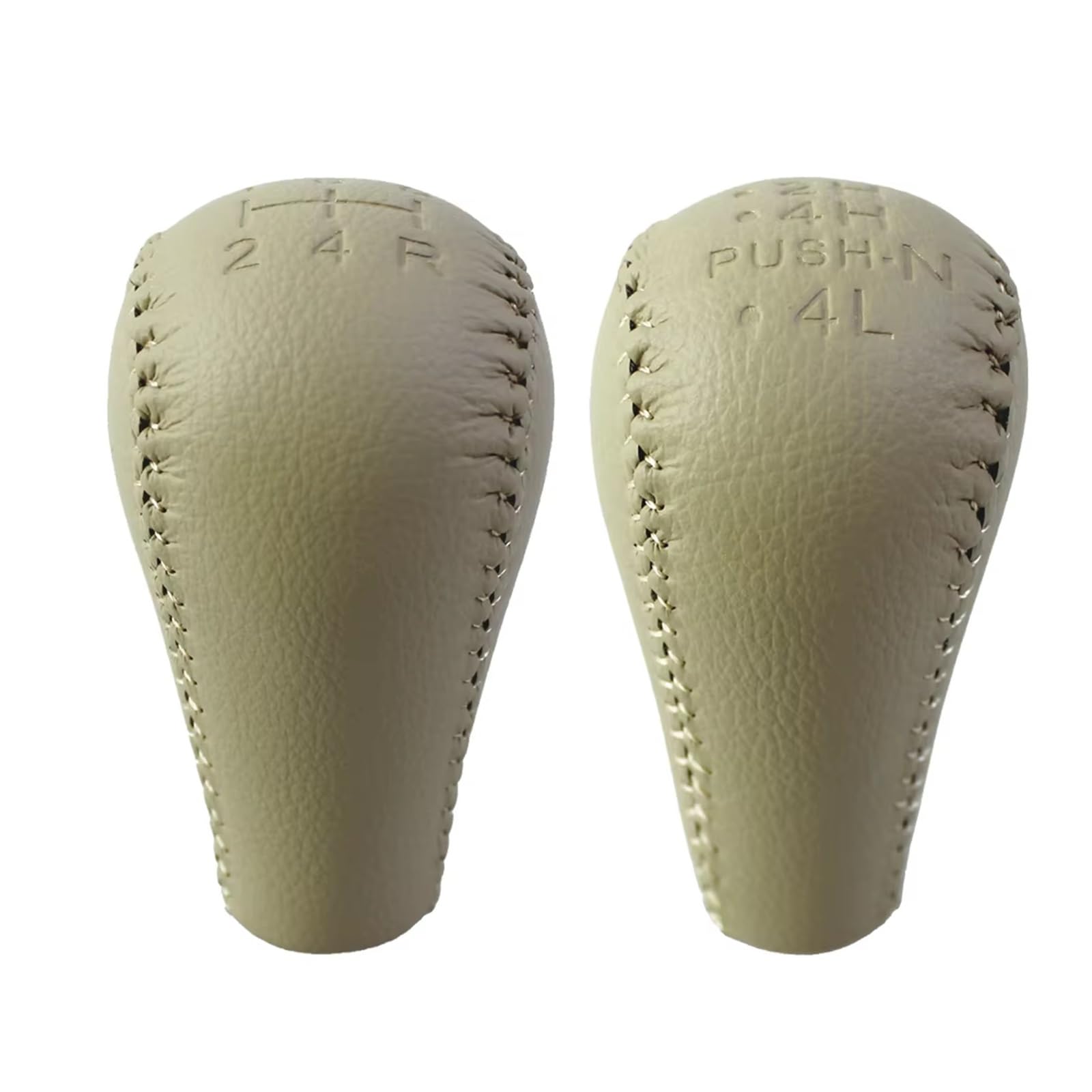 GHQFROP Transmission Gear Shift Knob for Nissan for Patrol GU Y61 Gear Shift Knob Gaiter Lever Shiter Head 5Speed Manual Transmission Car Gear Stick Knob(Beige 2Pcs)
