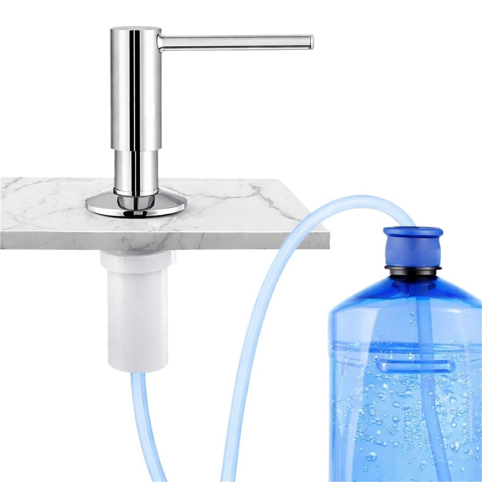 Sink Soap Dispenser Brass Kitchen Sink Soap Dispenser Built-in | 17oz Refillable Countertop Pump With 120mm Extension Tube Rustproof Bathroom(Chrome)