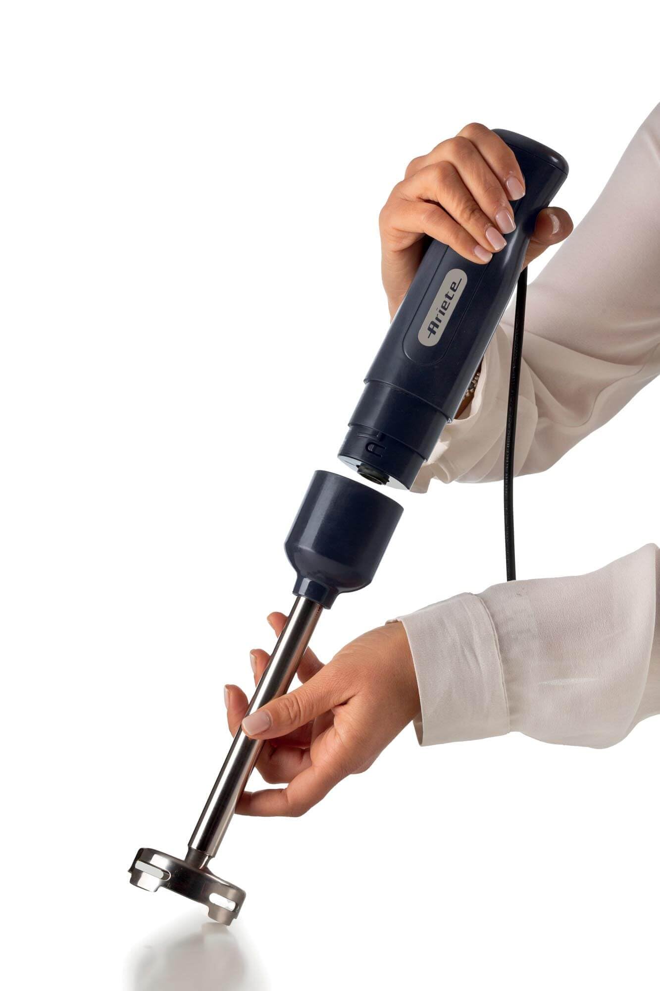 Ariete 601 Frullatore a Immersione Breakfast, Frullatore a immersione, 700 W, 2 velocità, Lama in acciaio inox, Gamba removibile, Bicchiere trasparente, Dark grey