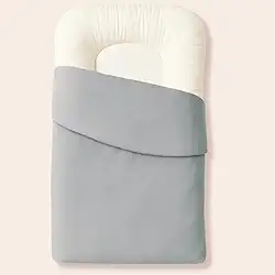 Ninho Casulinho + Capa Extra Algodão Brubrelel Baby (1 Ninho Casulinho + 1 Capa Extra Cinza)