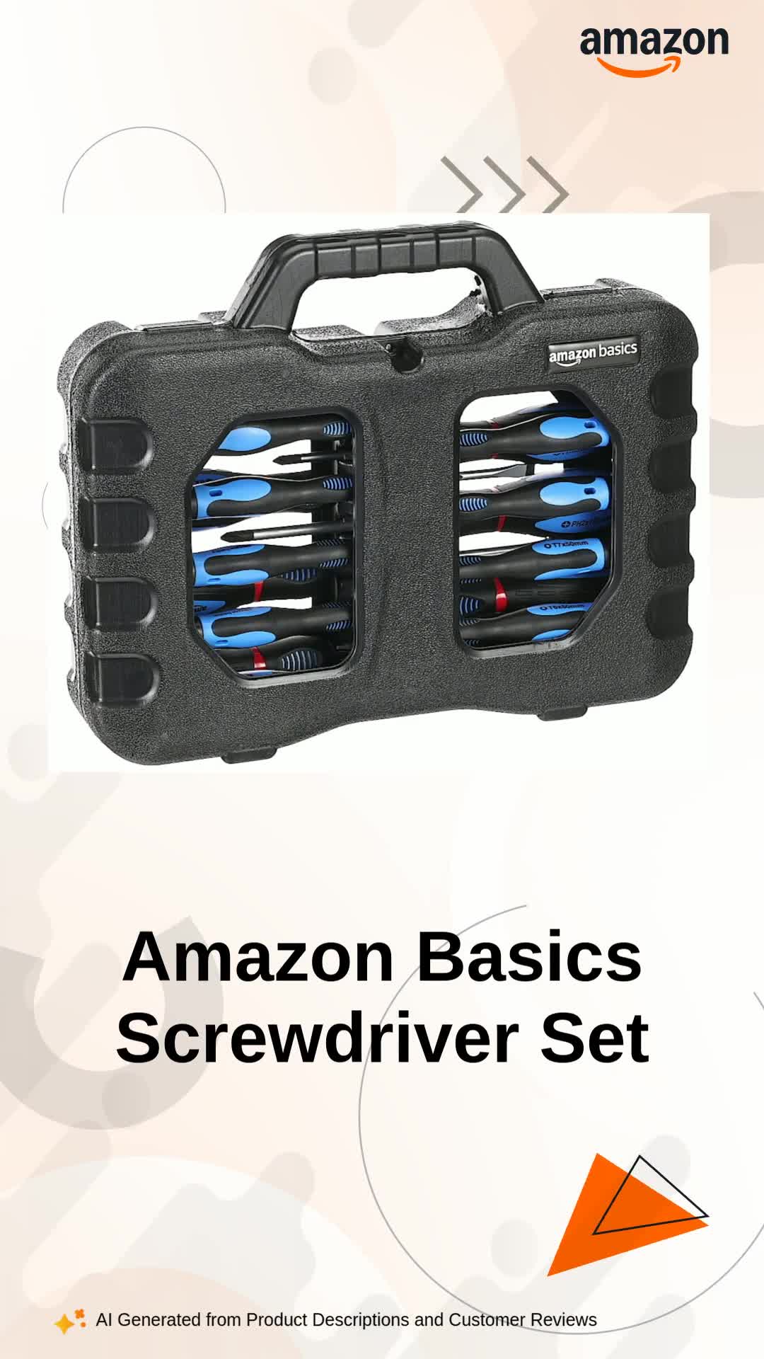 Amazon Basics 58-Piece Screwdriver Set - Precision Slotted