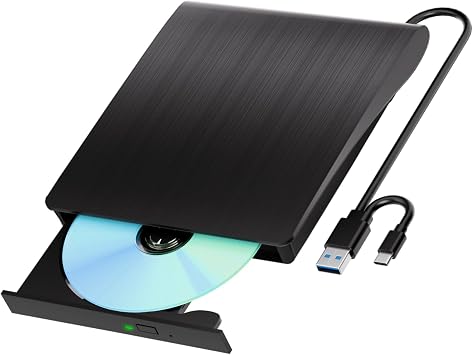 External Blu-Ray Drive USB-A & Type-C DVD CD Reader Writer for Mac Windows
