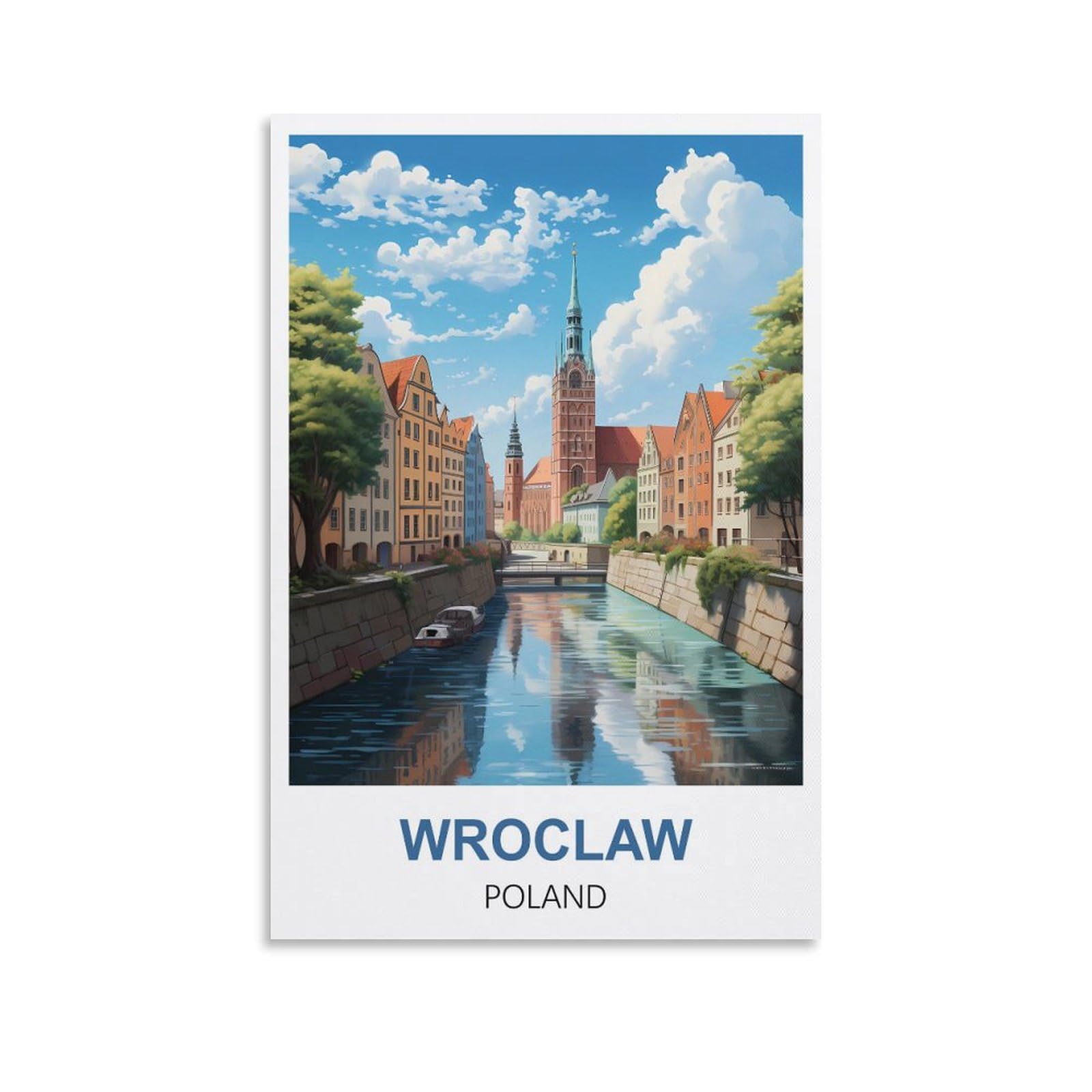 WHCHEEH Wroclaw Poland Vintage Travel Posters 12x18inch(30x45cm) Canvas Art Print Wall Art Decor Picture
