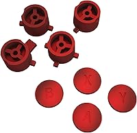 Vista 2 de eXtremeRate ABXY - Botones intercambiables de color rojo escarlata para Nintendo Switch Pro Controller, repuesto ABXY para controlador NS Pro