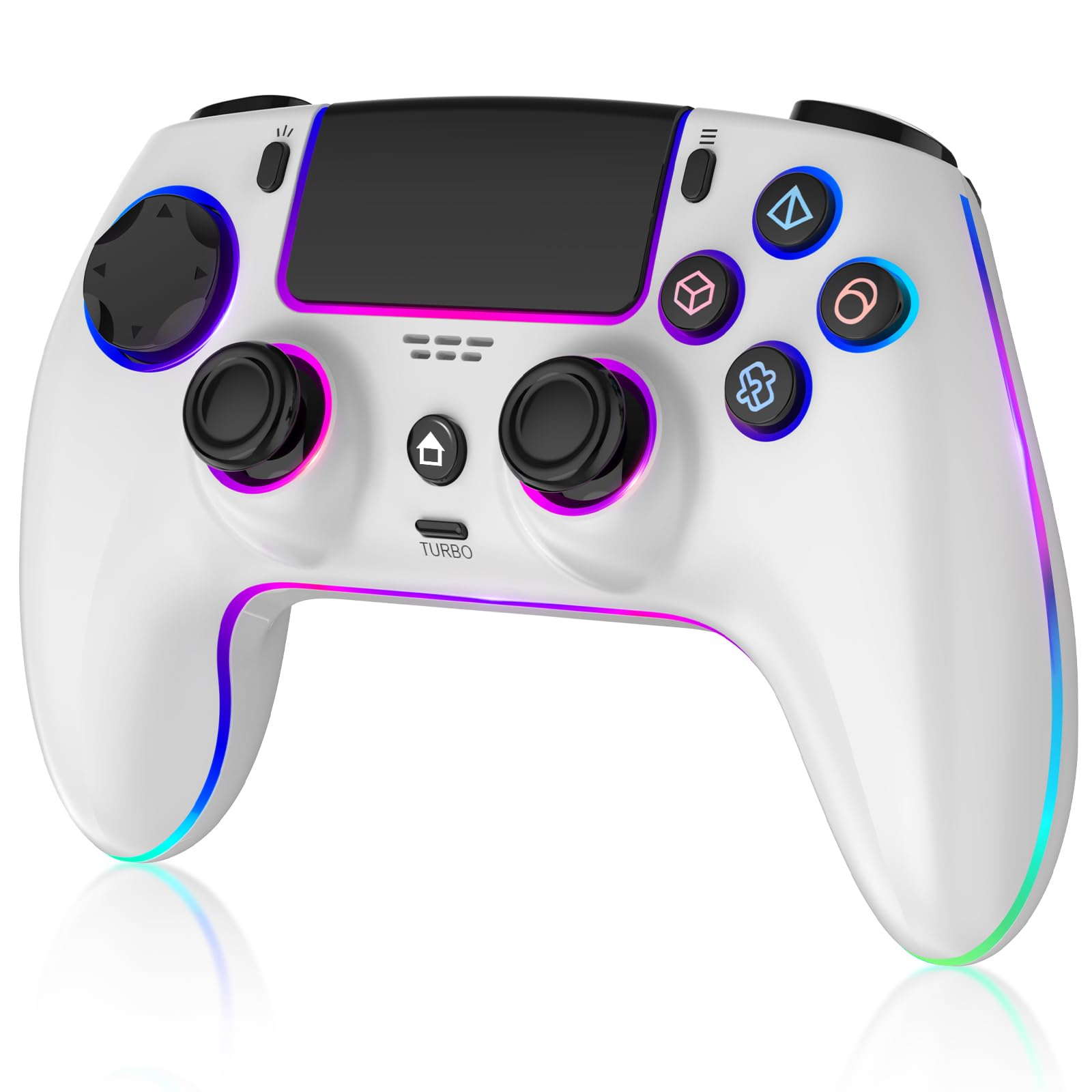 MYSTILUCK Wireless Pro Controller for PS5/Pro/PC/MAC/Mobile/Steam Deck, Gamepad with 7 Color RGB Lighting/Hall Effect Joystick&Trigger/Turbo/Programmable/Headset Jack/Dual Vibration/1500 mAh Battery — view 12