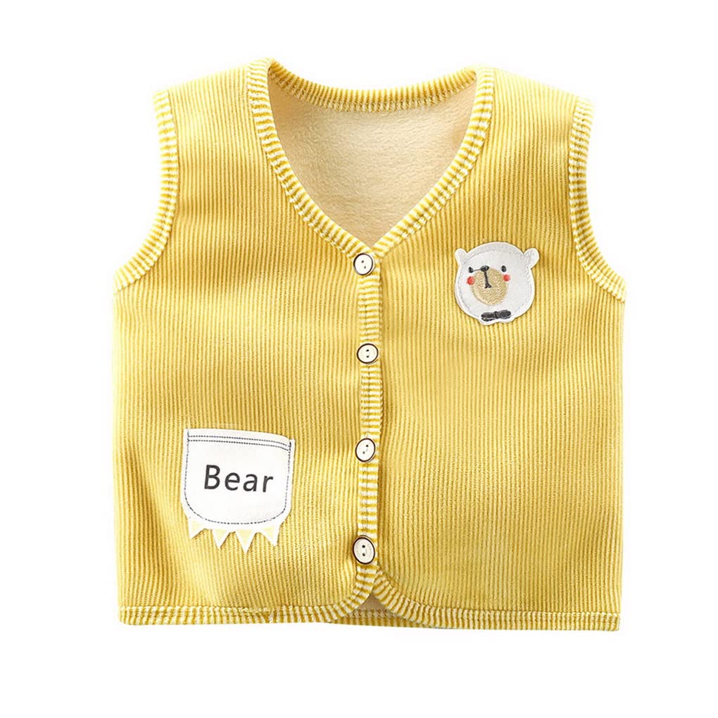 Gilet Unisex per Neonati e Bambini 0-5 Anni, 2 Pezzi Ragazzi Ragazze Gilet Capispalla Senza Maniche Carino Neonate Infanti Cartoon Giacca Autunno Gilet Caldo Cardigan Invernale