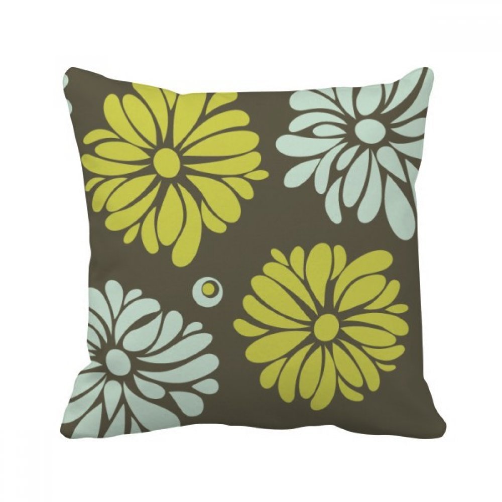 Coussin fleur jaune chrysanthème cadeau idéal de décoration de maison 40x40cm