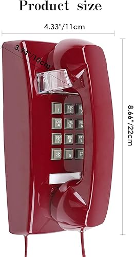 Miniatura 4 de Vintage Wall Mounted Telephone with Classic Design,Crisp Mechanical Ringer,Easy to Install, Retro Phone, Perfect for Kitchen,Living Room& Bedroom